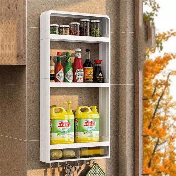 KỆ 03 TẦNG KÈM 01 NGĂN NHỎ GẮN TƯỜNG TIỆN DỤNG